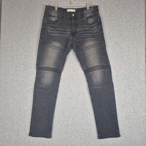 Refinery Republic Men’s Moto Jeans Size 36x32 Dark Wash Biker Style
